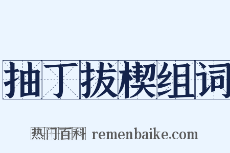 抽丁拔楔组词是什么意思的图片
